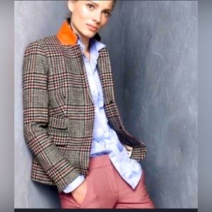 J.Crew Schoolboy Wool Houndstooth Plaid Size 8 B0664 Blazer
